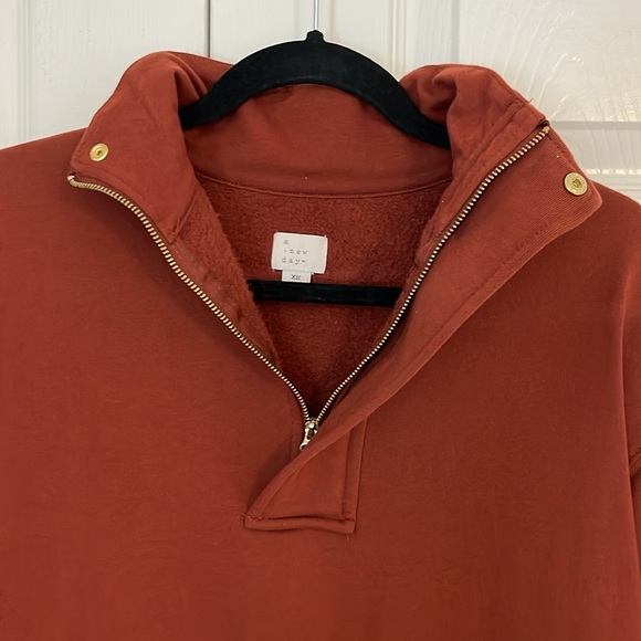 Women's Quarter Zip Sweatshirt - A New Day XS - Picture 4 of 5